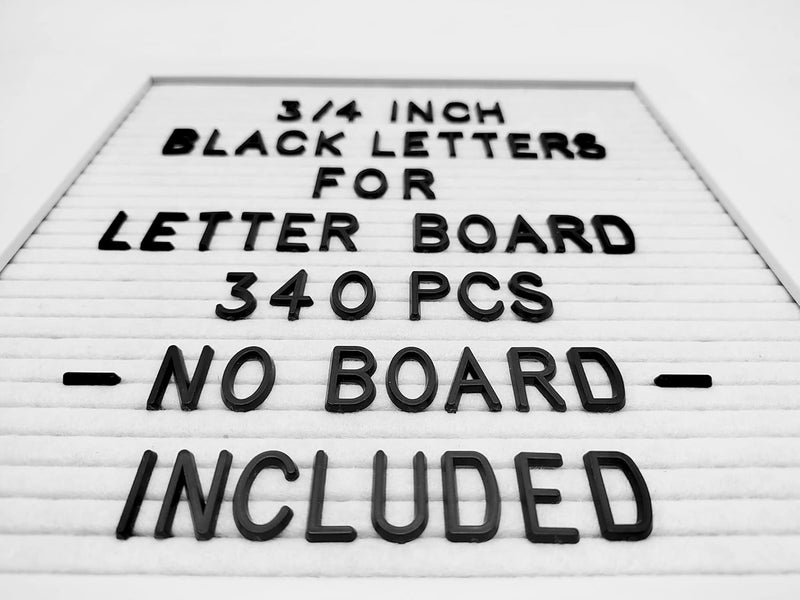 G GAMIT Felt Letter Board Letters Sets - Pre-cut 340pcs 3/4 Inch(0.75") Black Letters with Canvas Bag(No Board Included) - Image 4